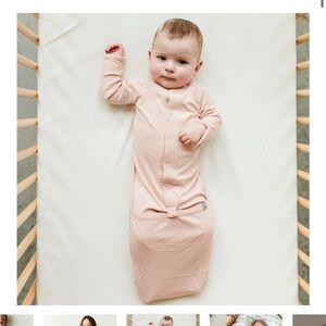 Goumikids Viscose Bamboo +
Organic Cotton Gown, Set of 2, Pink Rose